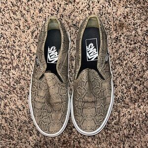 snakeskin slip on vans